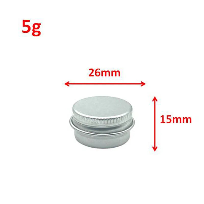 10Pcs 5g/10g/30g/50g Metal Round Tins Aluminum Empty Silver Cans With Screw Lid Jars For Salve Spices Candles Lipstick Cosmetic Oasis Select Metal 10pcs 5g