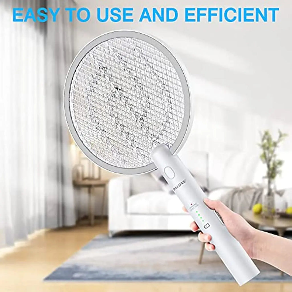 2 in 1 Mosquito swatter Electric Fly Bug Killer Lamp Zapper with 1200mAh Battery USB charge with Safety Mesh for Indoor,Outdoor Oasis Select