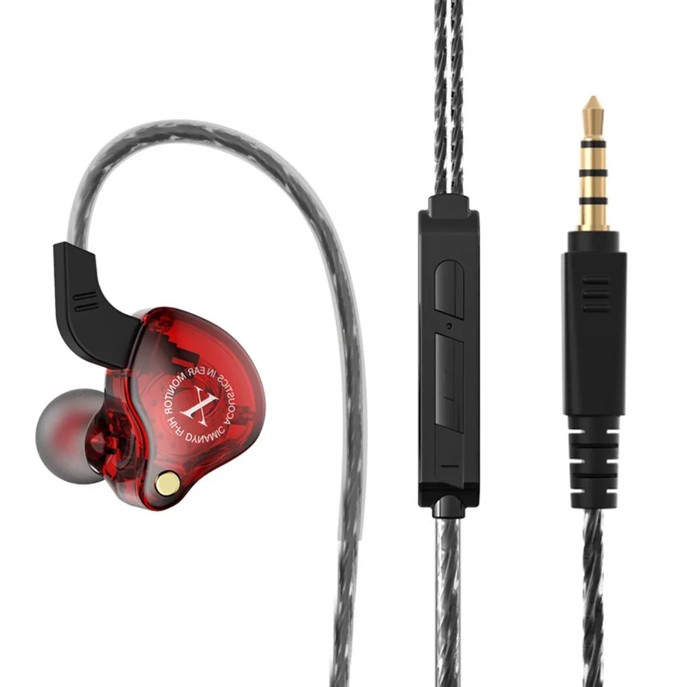 In-ear Sports Ear Wrap HIFI Heavy Bass Wired Mobile Phone Music Headphones Super Clear Sound Quality Headphones Oasis Select Red