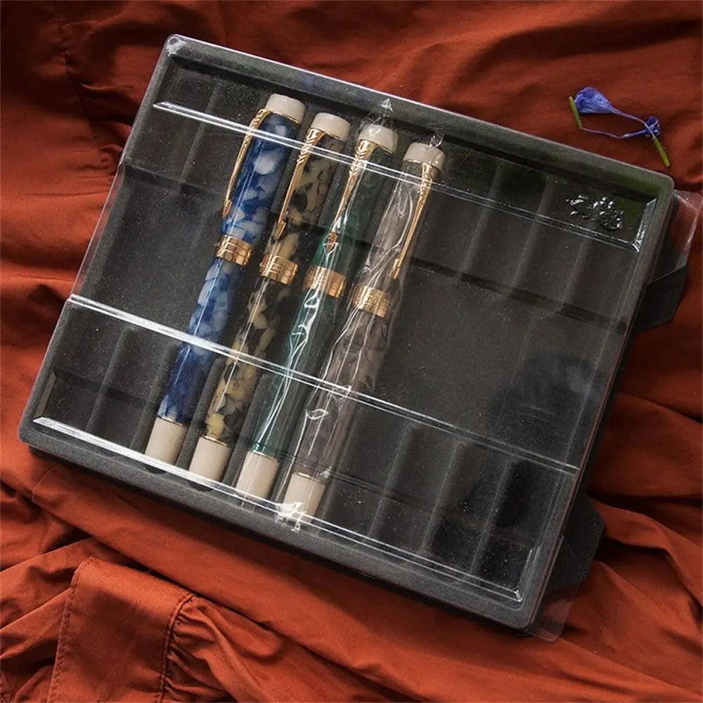 Transparent Fountain Pen Box Pen Collector Hold 10 Pens Pen Organizer Box Plastic Storage Case Pens Display Case Office Supplies Oasis Select