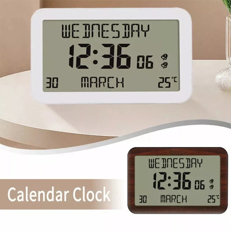 LCD Digital Alarm Clock – Time, Date & Temp | Desk & Travel