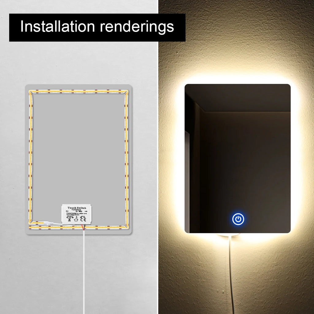 12V 5A Bathroom Mirror LED Dimmer Switch Capacitive CCT Adjustable Touch Sensor for Mirror Lights Backlight Decoration Oasis Select