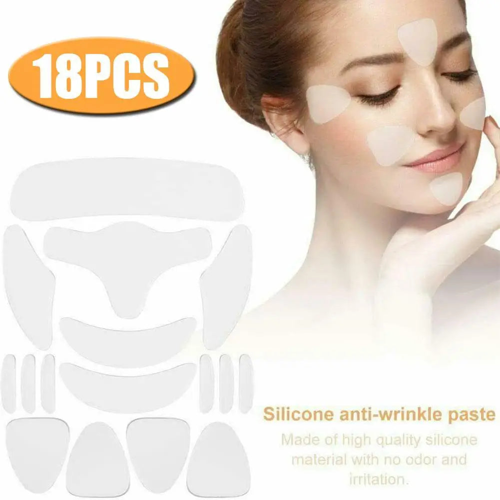 5/11/16/18Pcs Reusable Silicone Face Patch Set Anti Wrinkle Patches For Face Neck Forehead Eye Cheek Chest Pads Beauty Tools Oasis Select