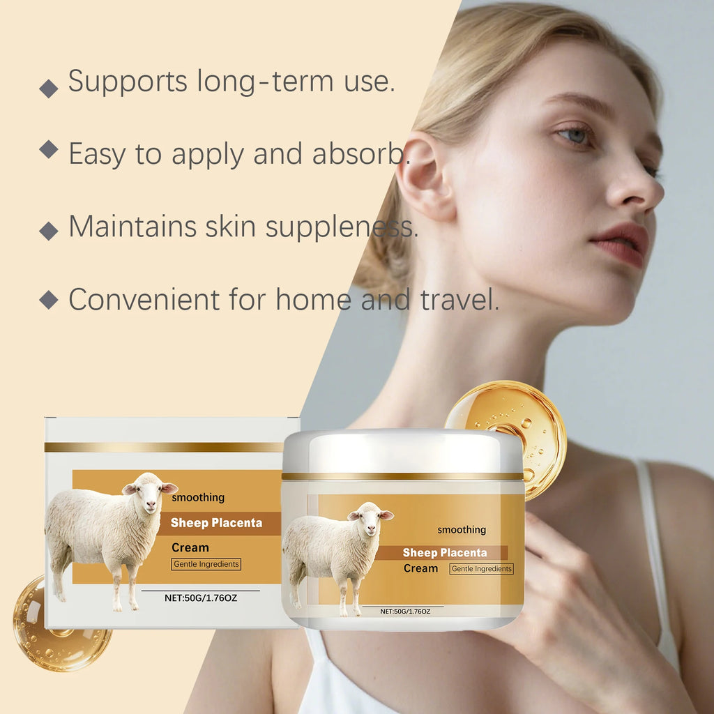 Hydrolyzed Sheep Placenta Cream Firming Lifting Anti-Aging Fade Fine Lines Nourishing Soothing Anti-Wrinkle Facial Cream Skincar Oasis Select