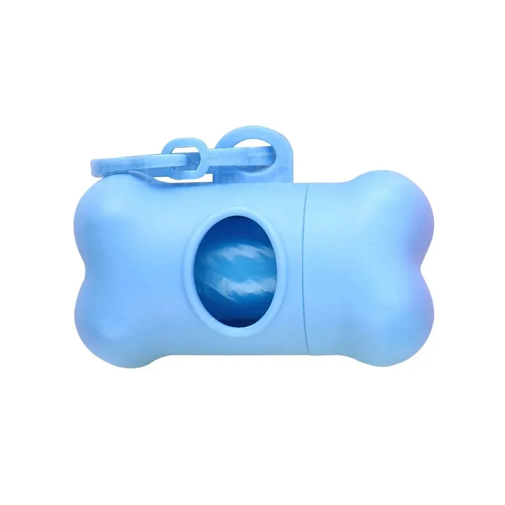 1pc Bone Shaped Bag Dispenser Disposable Pet Dog Waste Bag Holder Plastic Garbage Bag Case Carrier Disposal Poop Bag Dispenser Oasis Select sky blue