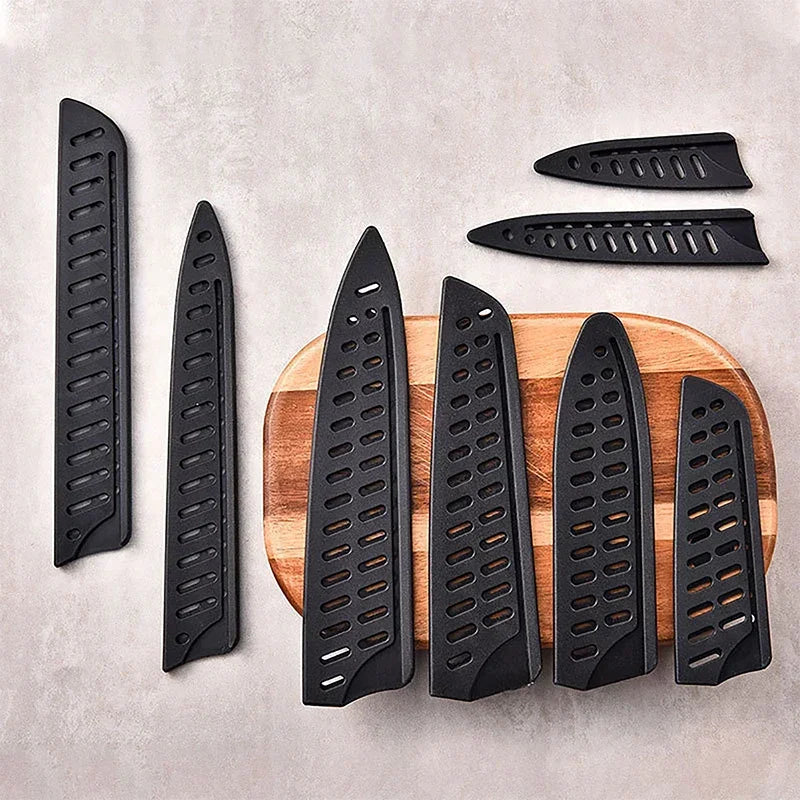 Kitchen Knife Sheath Black Plastic Knife Covers Knife Blade Protector Cover Edge Guards Case Kitchen Accessories 3.5-8 Inches Oasis Select