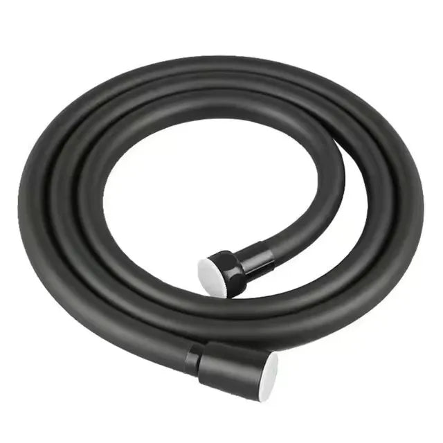1.5/2/3M PVC Handheld Shower Head Hose Universal Flexible Anti Winding Explosion-proof Water Tube Bathroom Faucet Extension Pipe Oasis Select Black 200cm