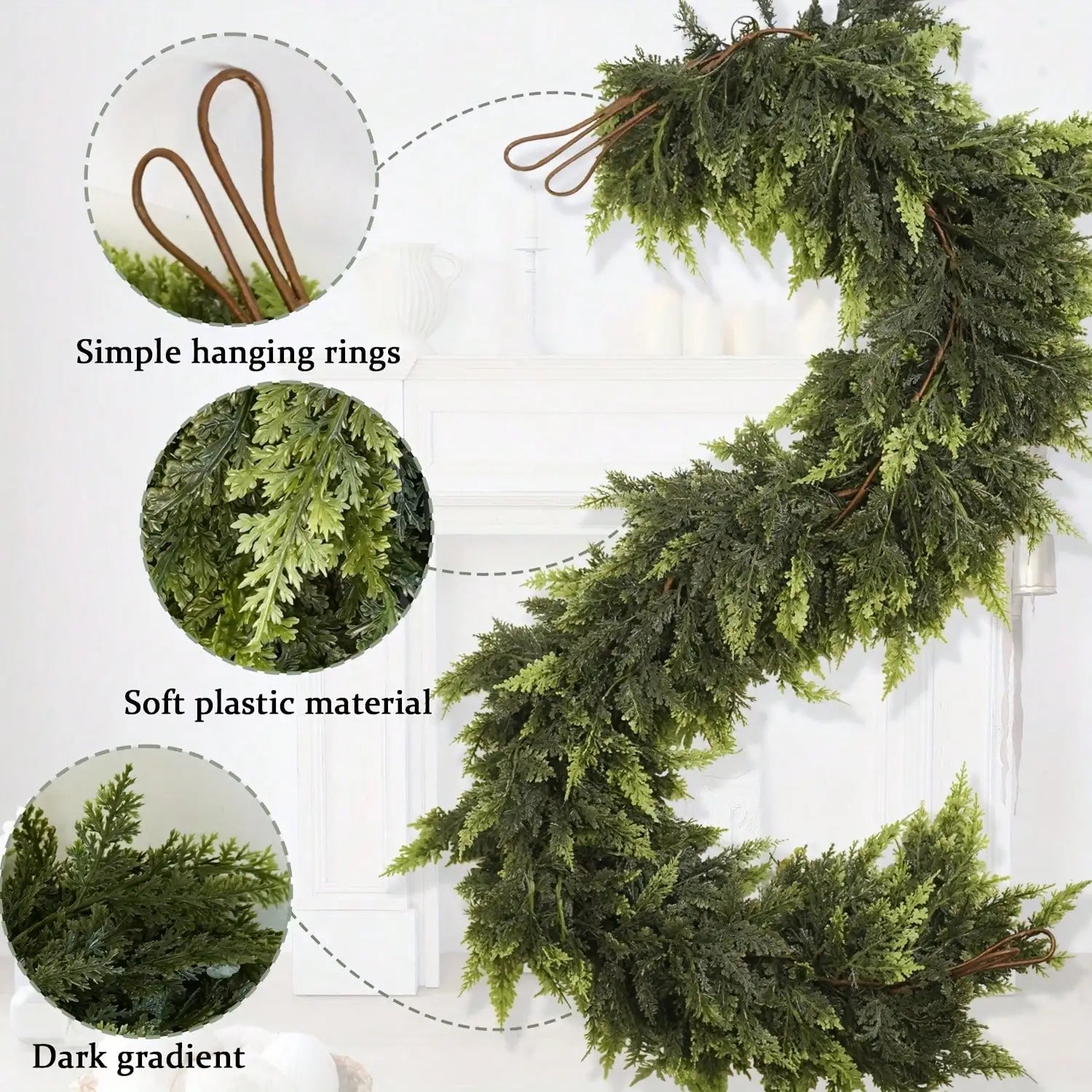 70" Artificial Christmas Garland – Norfolk Pine Cedar, 180cm Christmas Garland Oasis Select