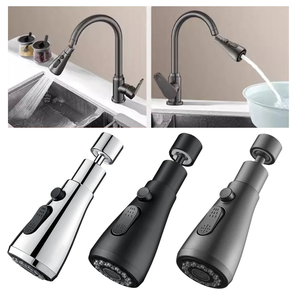 360° Kitchen Faucet Spray Head | 3-Mode Tap Extender