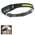COB Headlight Running Light Fishing Headlight Type-C Rechargeable Inductive Outdoor Work LED Light Oasis Select W689-1 white light black
