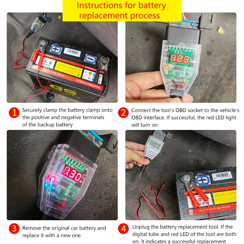 1PC Auto Repair Add-Ons With Digital Display Car Battery Tester, Safe OBD Computer ECU Memory Backup Tool Oasis Select