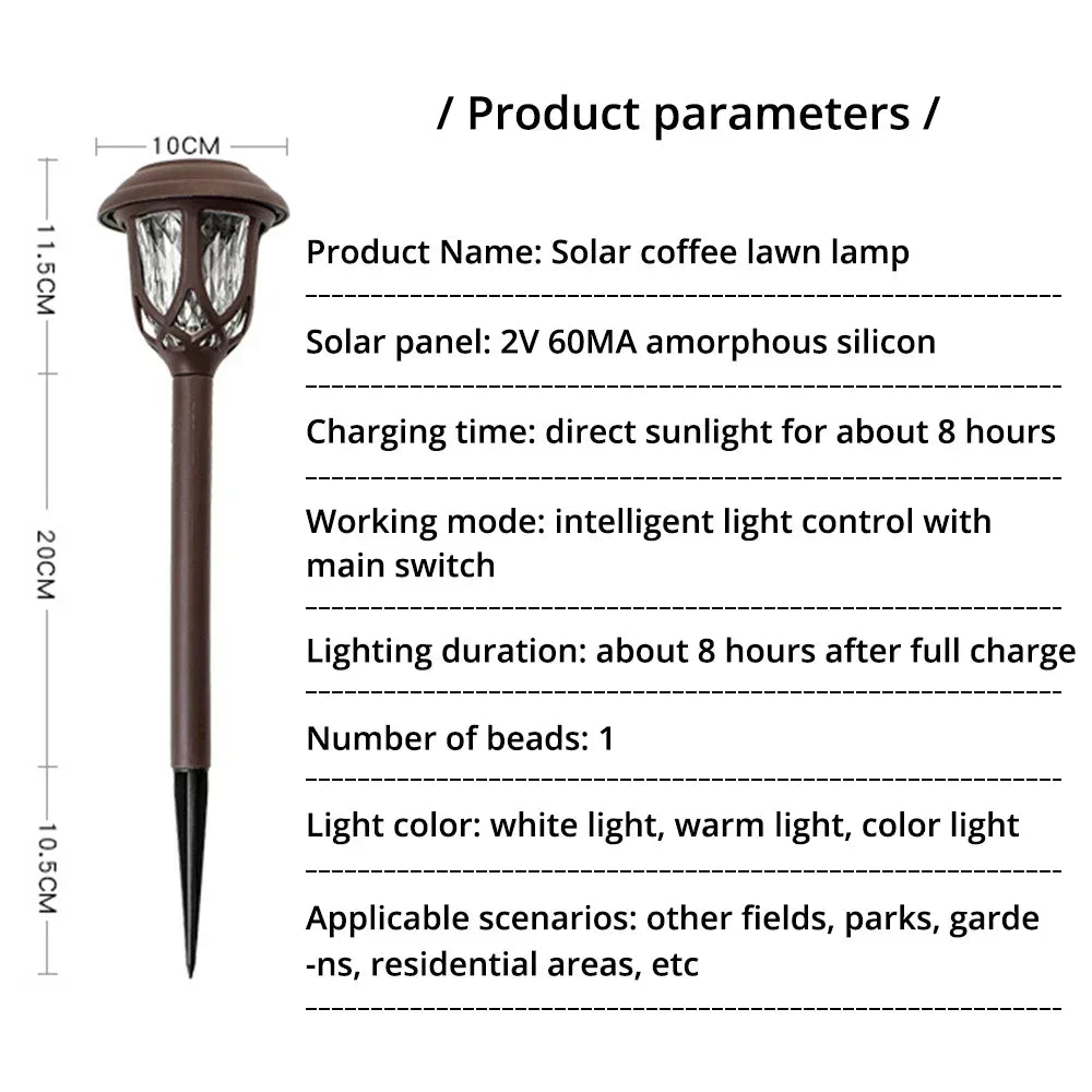 Solar Lawn Garden Light – Colorful LED, IP65 Waterproof, Auto On