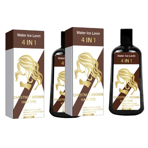 4-in-1 Chestnut Brown Hair Dye Shampoo – Instant Gray Coverage Hair Dye Shampoo Oasis Select Moisturizing