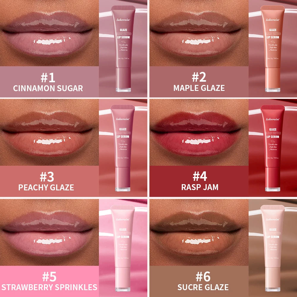Lakerain Donut Peptide Plumping Lip Gloss 6 Colors Hydrating Non-sticky Mirror Shine Lip Balm All Skin Tone Makeup Gift Oasis Select