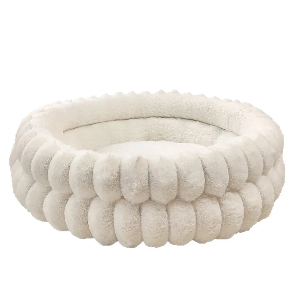 Pet Nest Straight Rabbit Fur Double-Layer Round Cat and Dog Nest Mat Winter Warm Universal Dog Mattress Oasis Select