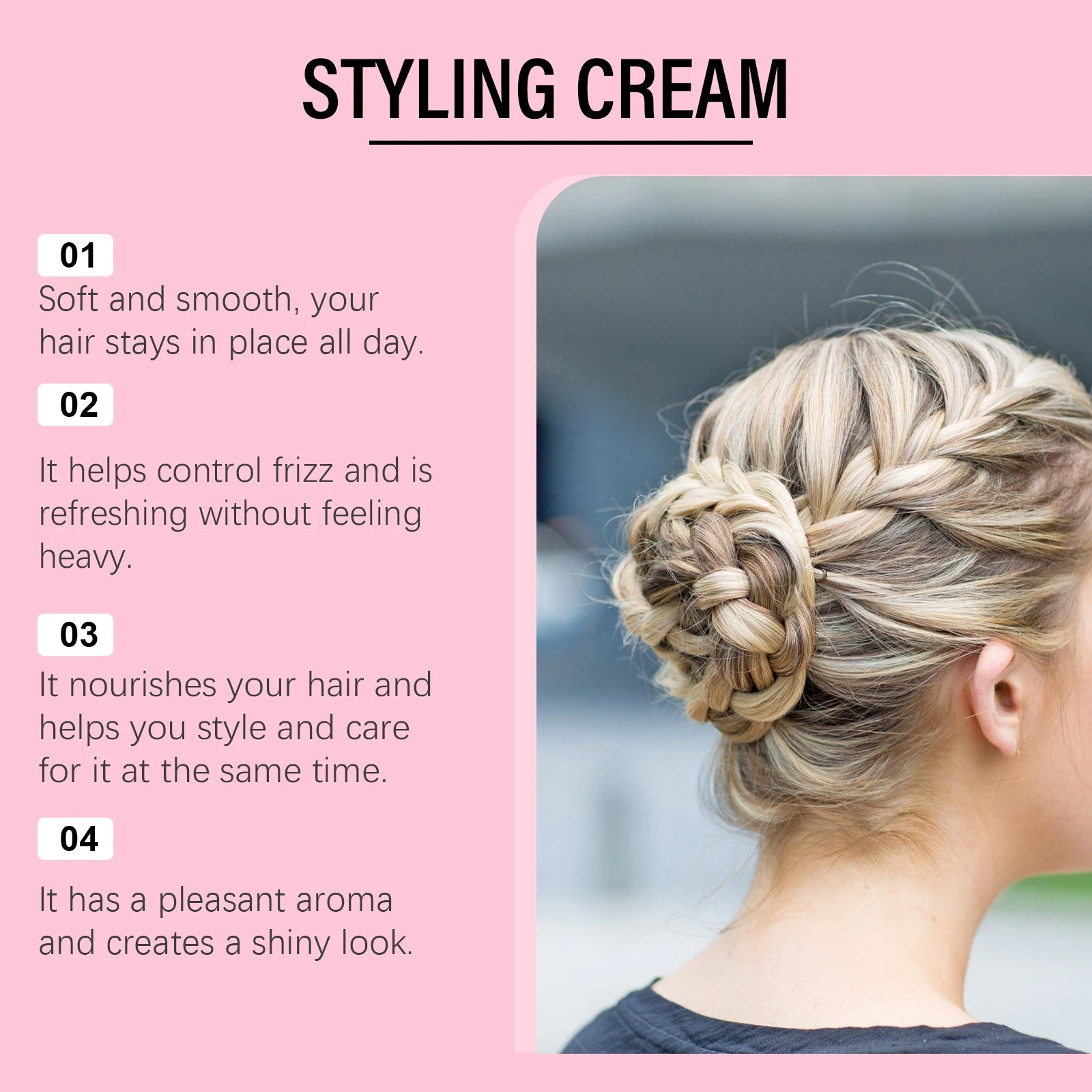 Hair Styling Cream Improves Frizz Softens and Prevents Split Hair Volume Lift Styling Cream Long Lasting Control Frizz Hair Care Oasis Select