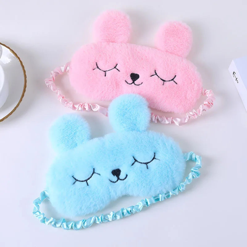 Cartoon Rabbit Plush Sleep Mask – Light Blocking Eye Cover Plush Sleep Mask Oasis Select
