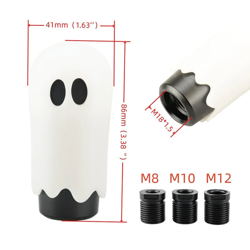 New 86mm Car Halloween Cute Style Gear Shift Knob Ghost Shift Head Knob M8 M10 M12 8 Colors With Adapters Oasis Select