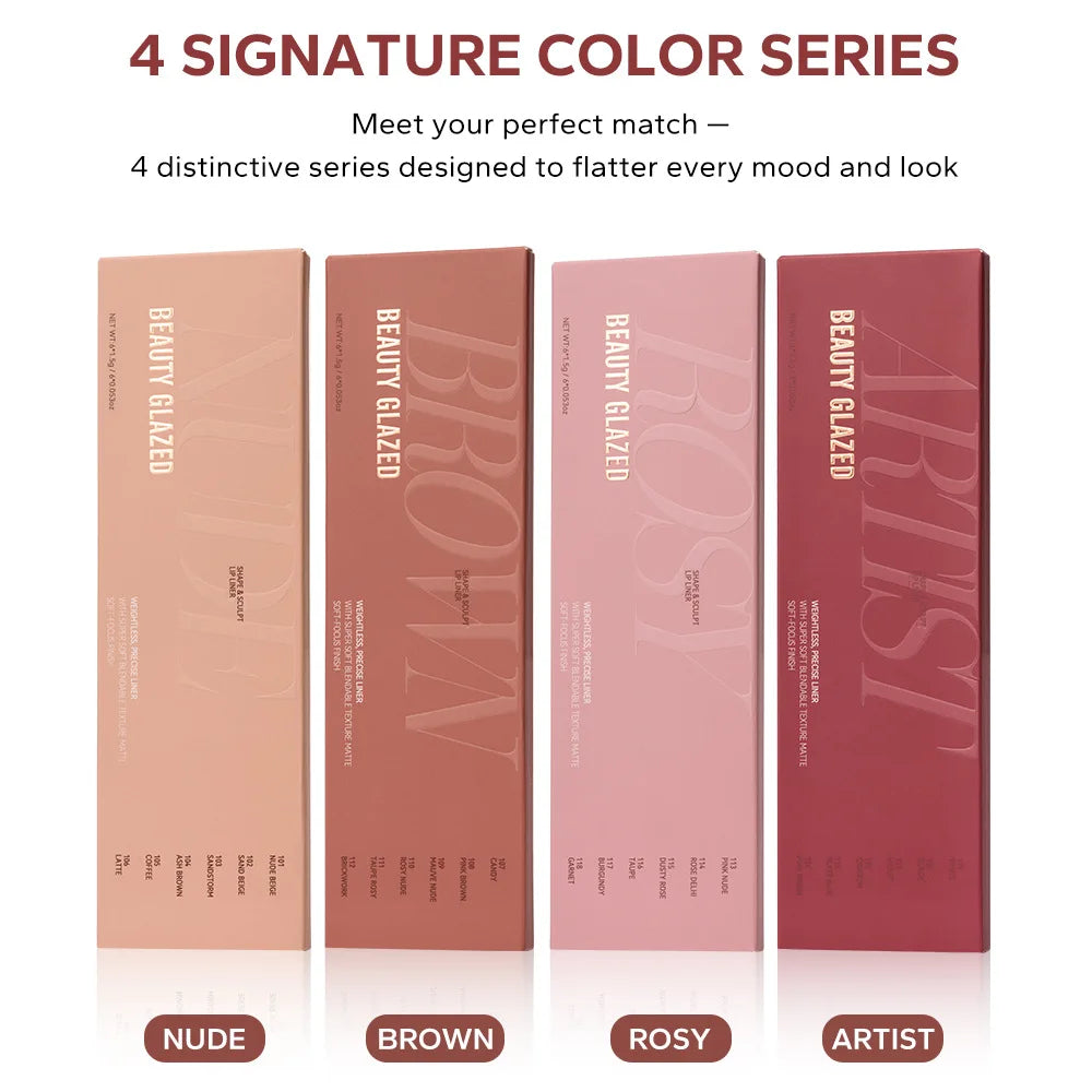 6-Piece Matte Dual-Ended Lip Liner Set – Long-Lasting, All Tones Lip Liner Set Oasis Select