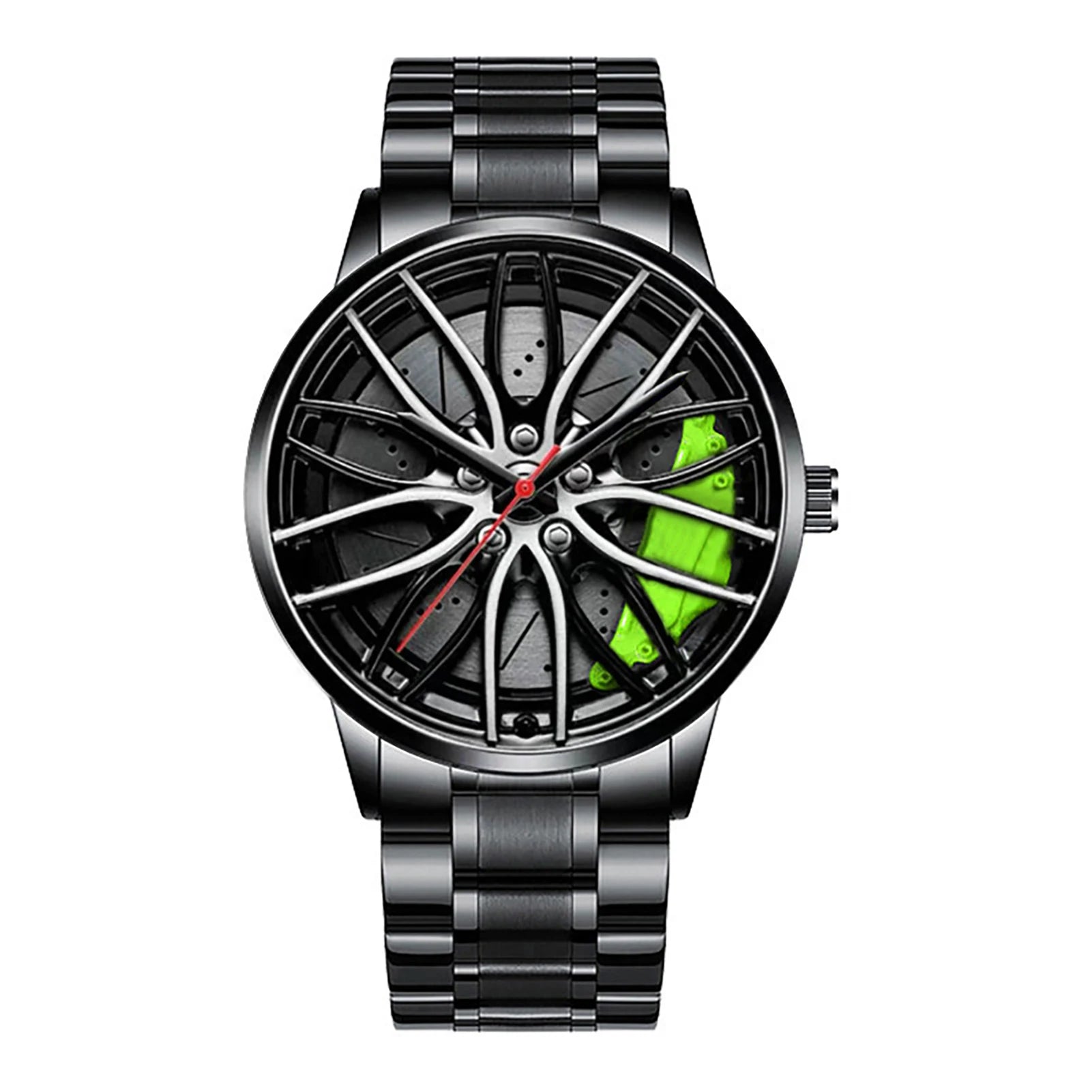 Men's Car Rim Quartz Watch – Leather Strap Round Dial