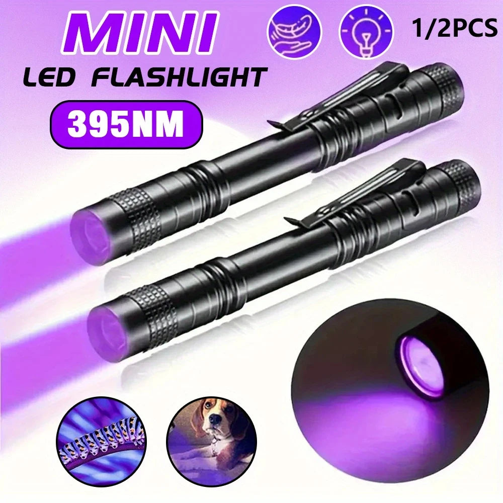 395nm UV Flashlight Ultraviolet/white Light Use 3A Batteries for Pet Dog Cat Urine Detect Scorpion Finder Portable Lamp Pen Clip Oasis Select