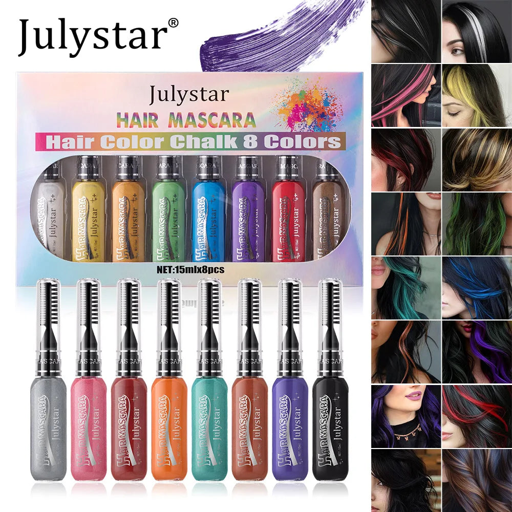 8-Color Waterproof Mascara Set – Bold Multi-Shade Lashes