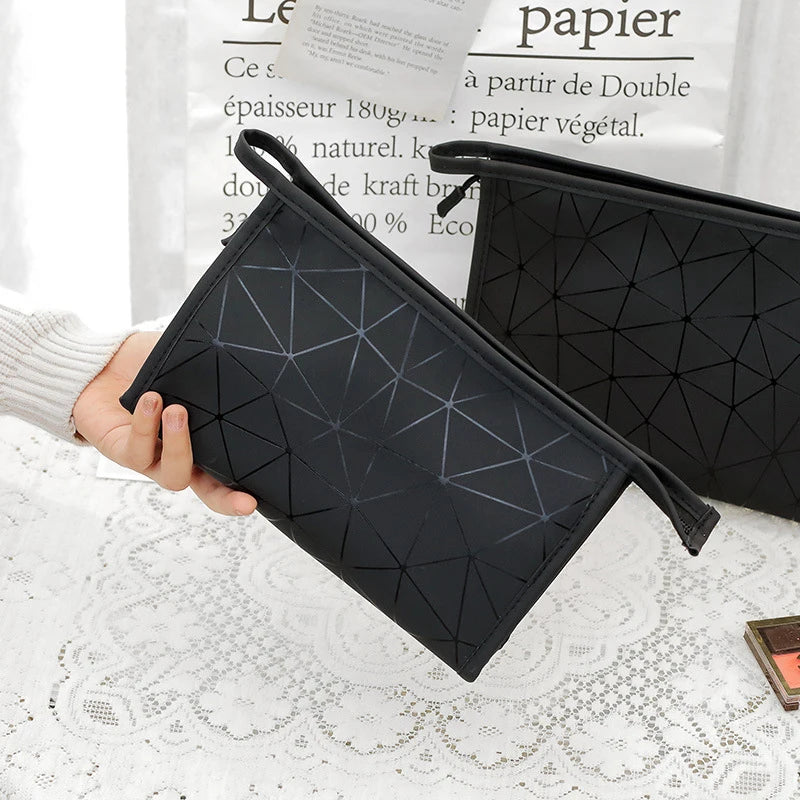 Geometric Cosmetic Bag – Portable Travel Makeup Organizer Travel Cosmetic Bag Oasis Select