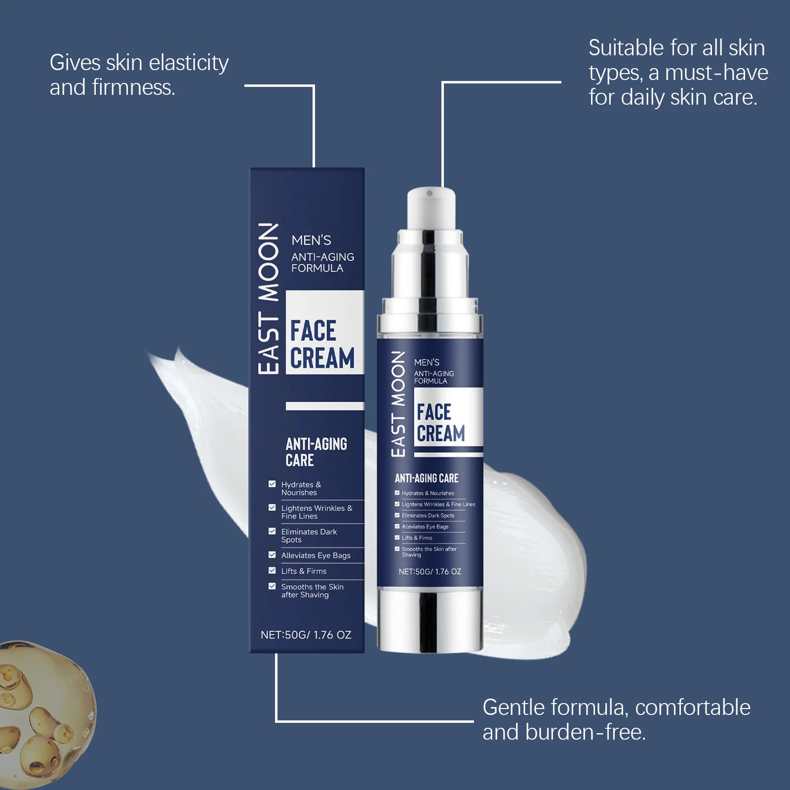 Men's Facial Firming Cream – Anti-Wrinkle & Moisturizing 50g Men's Face Cream Oasis Select