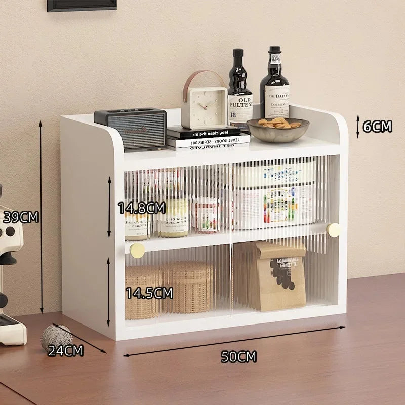 Multi-functional Cup holder storage Shelf dust-proof water cup tea cup coffee cup side cabinet storage Oasis Select White 3