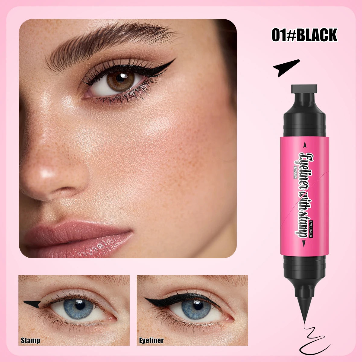 Hello Kiss 2-in-1 Winged Eyeliner Stamp Pen – Waterproof