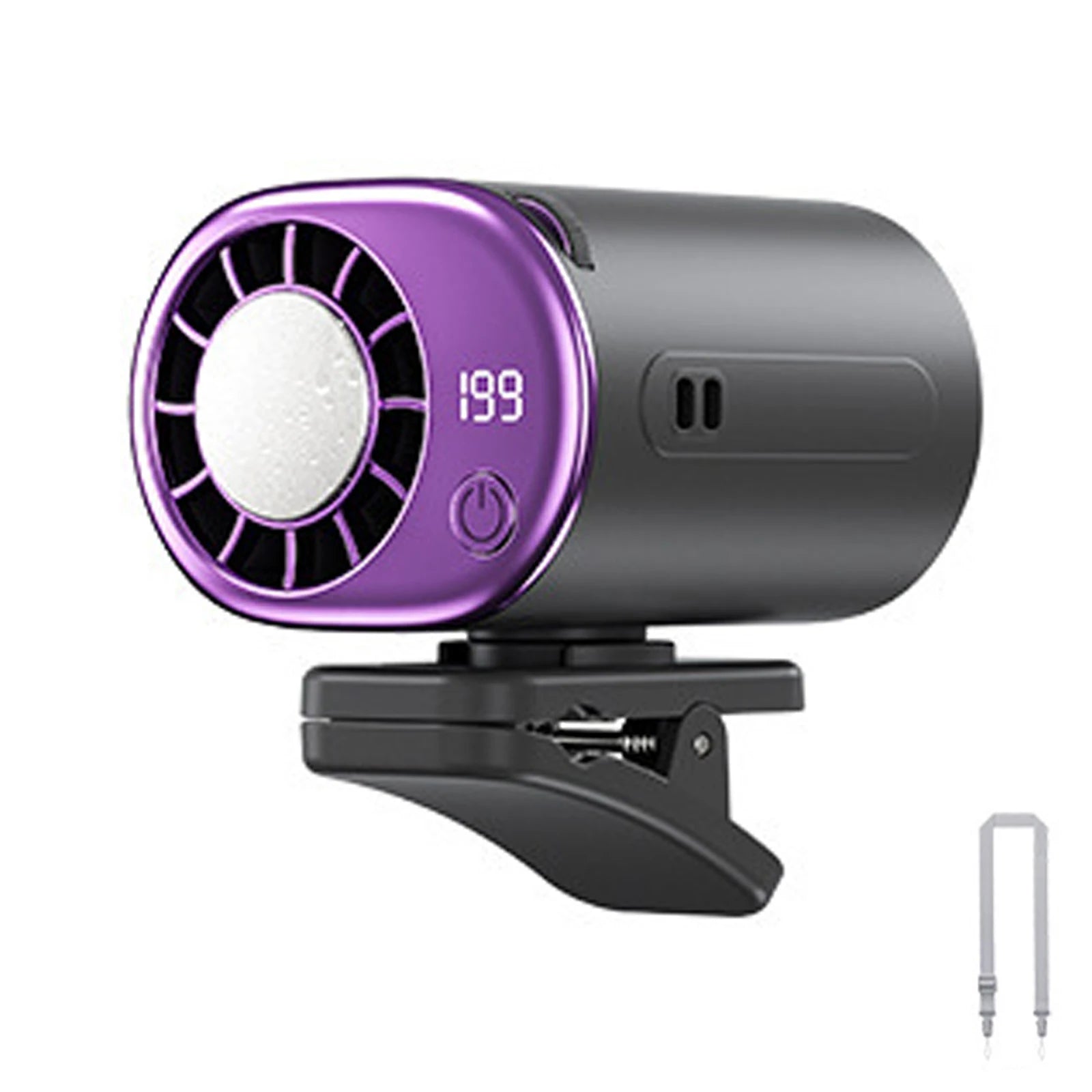 Portable Clip Fan USB Rechargeable Mini Personal Cooling Fan with LED Display 199 Speeds Adjustable for Travel Camping Golf Gym Oasis Select grey China Mainland