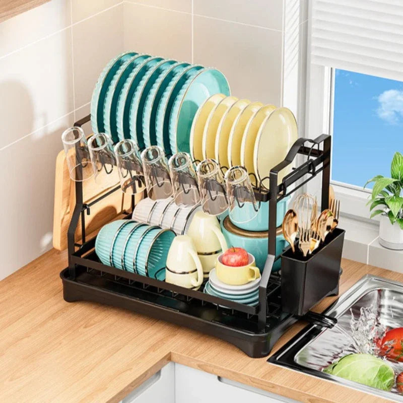 Kitchen Dish Rack Drain Rack Countertop Cupboard Shelf Removable Tableware Storage Rack Oasis Select