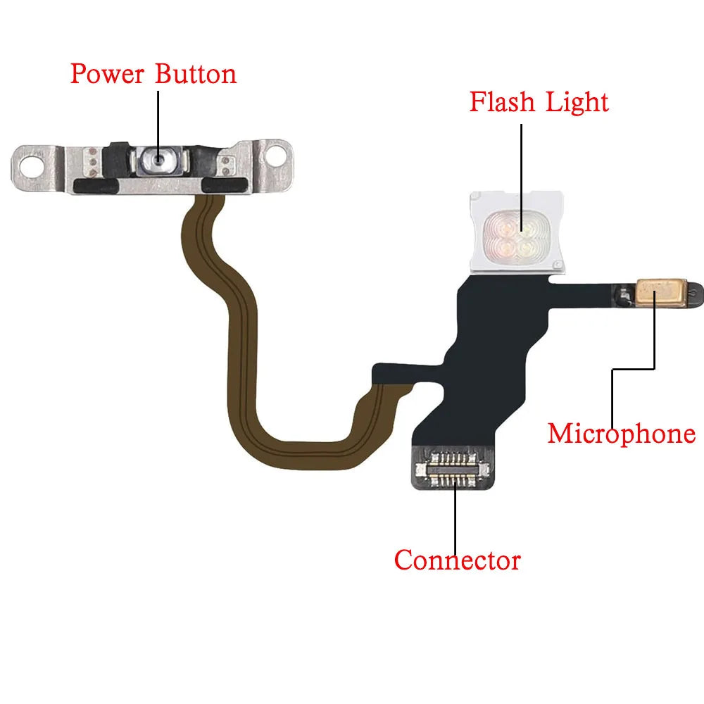 iPhone X XR XS Max Power Button Flex Cable – LED & Mic