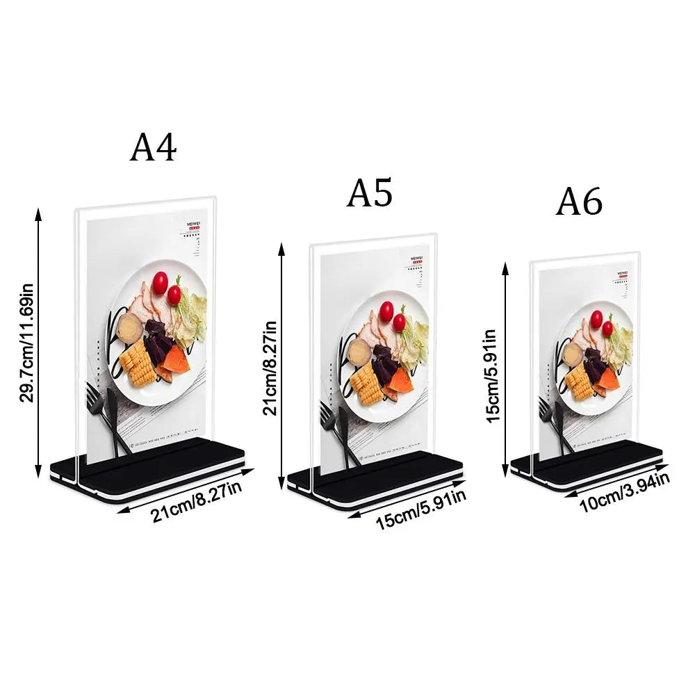 Acrylic Menu Display Stand – A4 A5 A6 Sign & Card Holder