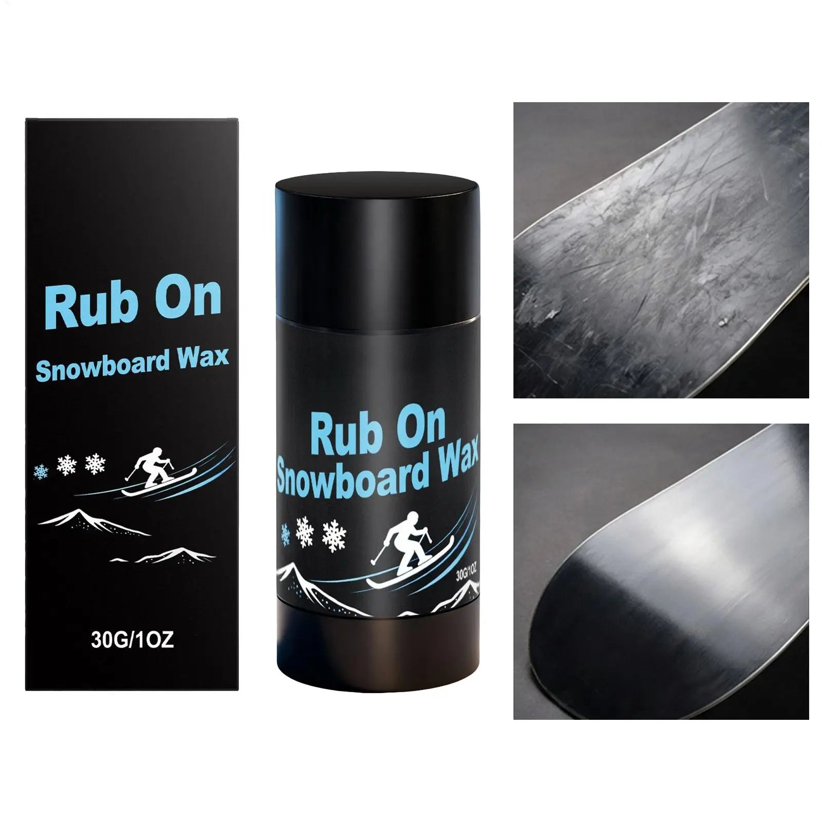 Rub on Snowboard Wax 30g Portable Reduce Friction Waxing Accessories Ski Base Wax for Indoor Outdoor Home Park Winter Sports Oasis Select