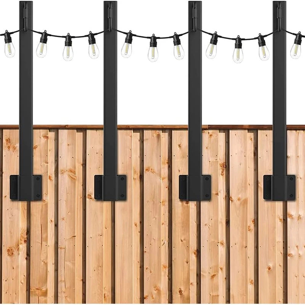 4-Pcs String Hanging Light Poles With Clips Holder Hooks Fit For Light Outdoor Post For Backyard Gatherings, Patios, And Cafes Oasis Select