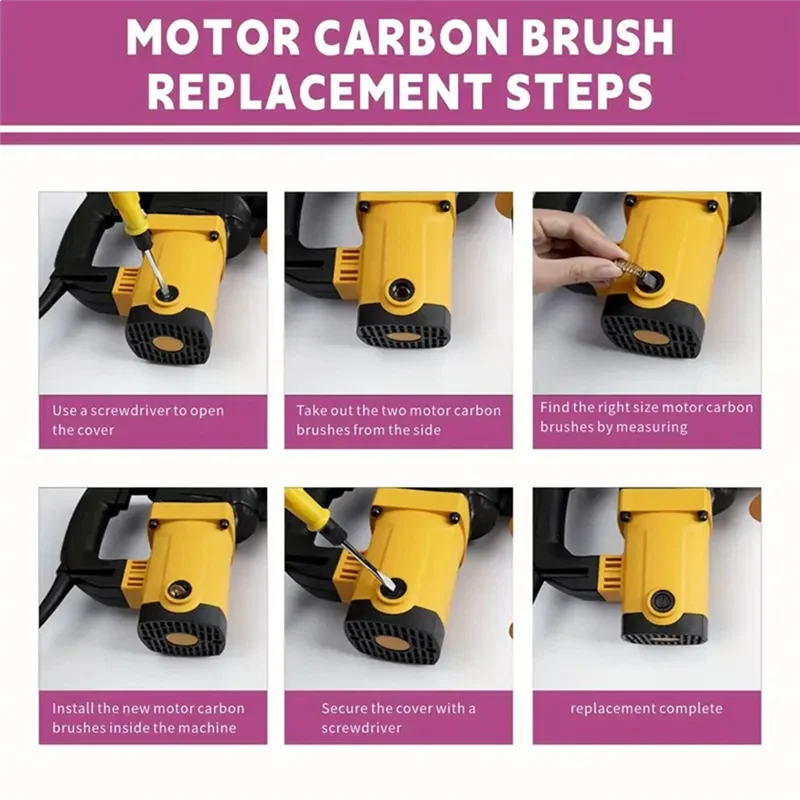 ~WISH Electric Motor Carbon Brushes For Power Tool Replacement Parts For The Maintenance Of Carbon Brush Motors Oasis Select Black