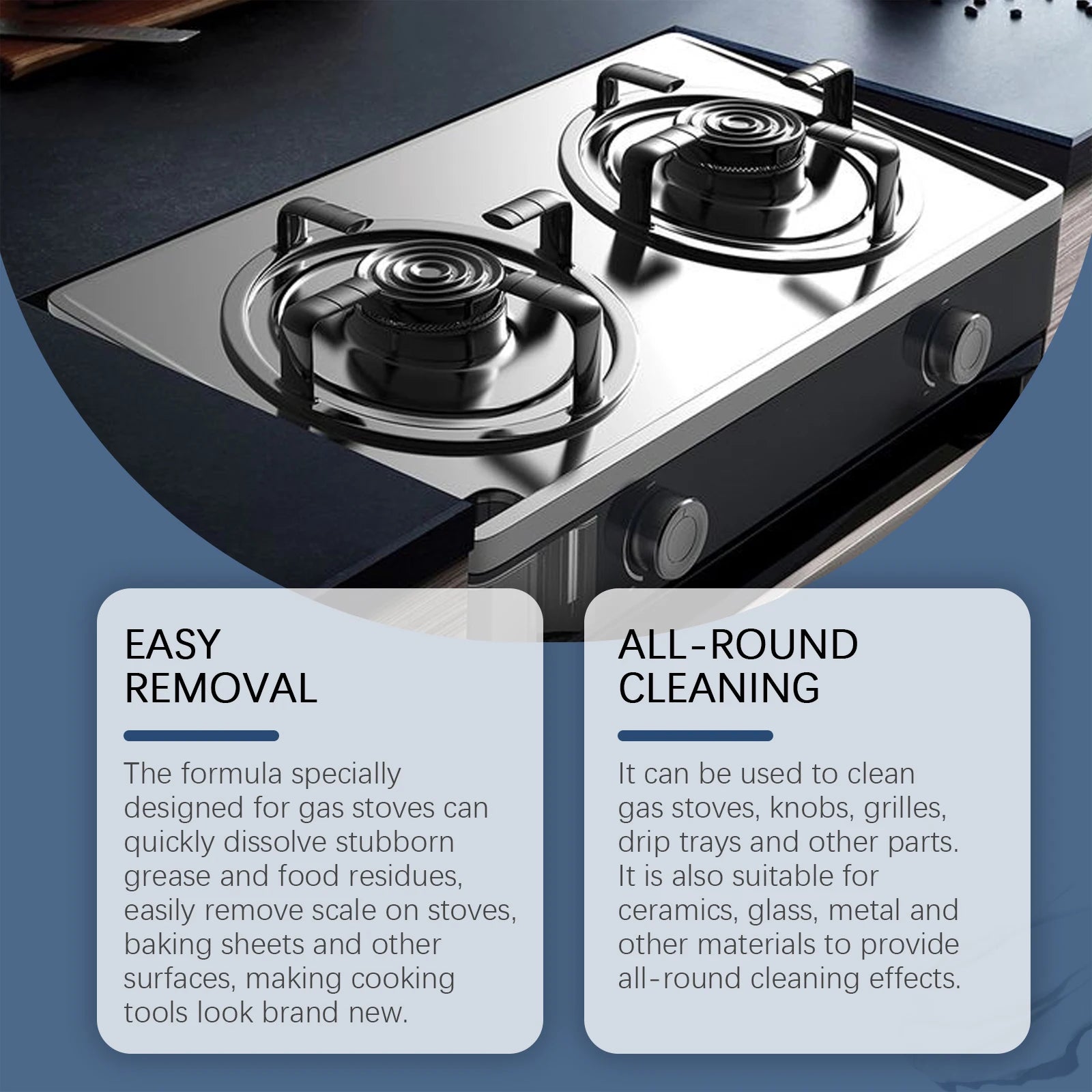 Gas Stove Cleaner for Cooktops Range Hoods and Kitchen Surfaces Removes Stubborn Grease and Burnt on Food Kitchen Cleaning Tool Oasis Select