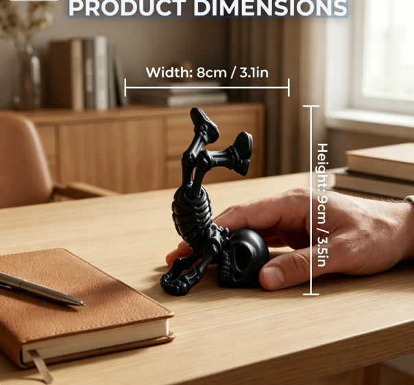 Handstand Playful Bone Miniature Figurines 3D Printing Micro Home Decor Ornament for Home Bookshelf Bedroom & Study Desktop Gift Oasis Select Inverted Skeleton 2 9x8.9x4.3cm