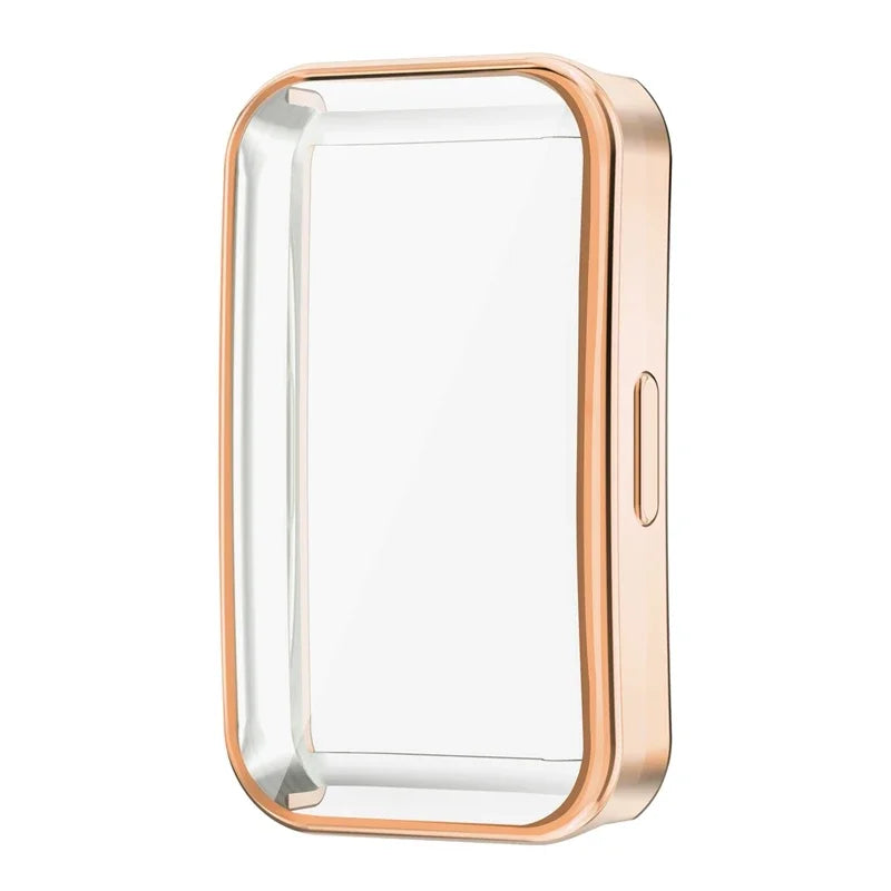 TPU Case & Screen Protector for Huawei Band 8 / 9 / 10 Smartband Protective Case Oasis Select Gold For Huawei Band 10