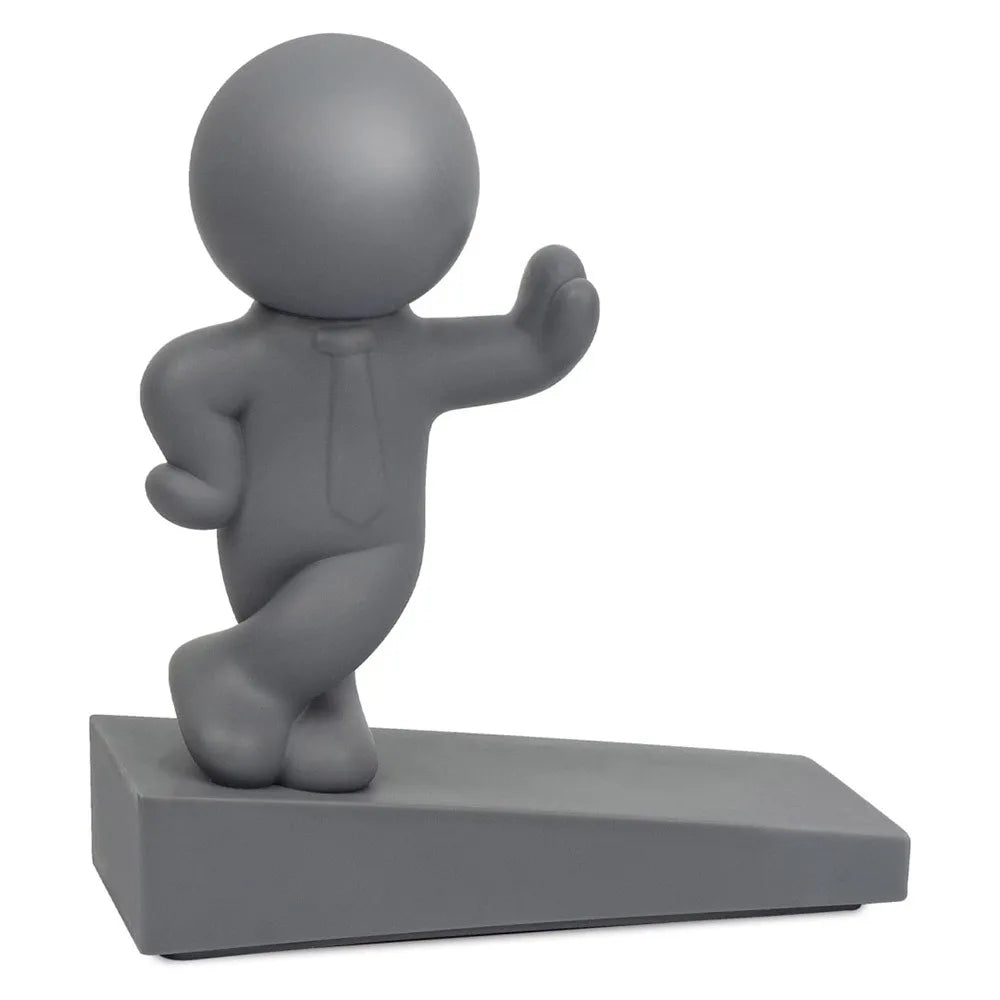 Cute Cartoon Decorative Door Stop No Drilling Action Figure Door Stopper Non-slip Anti Collision Door Bumper for Home&Bedroom Oasis Select Grey-B