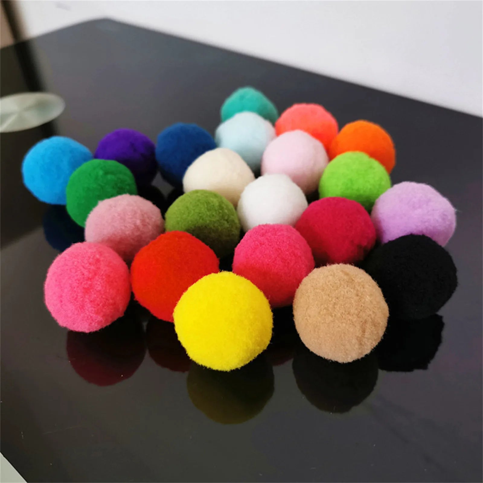 30Pcs 1.6"/4cm Cat Toy Balls Bulk Soft Kitten Pompon Toy Indoor Cats Interactive Play Training Toy Plush Balls Cats Favorite Toy Oasis Select