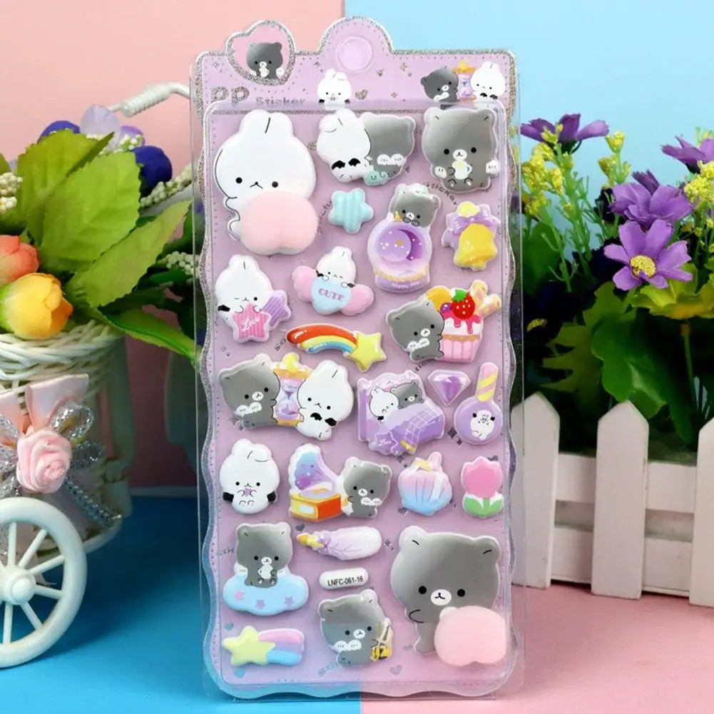 3D Cute Animal Butt Stickers, Stress Relief Puffy Squishy Sticker for DIY Scrapbook Guitar Phone Case Laptop Decal Oasis Select