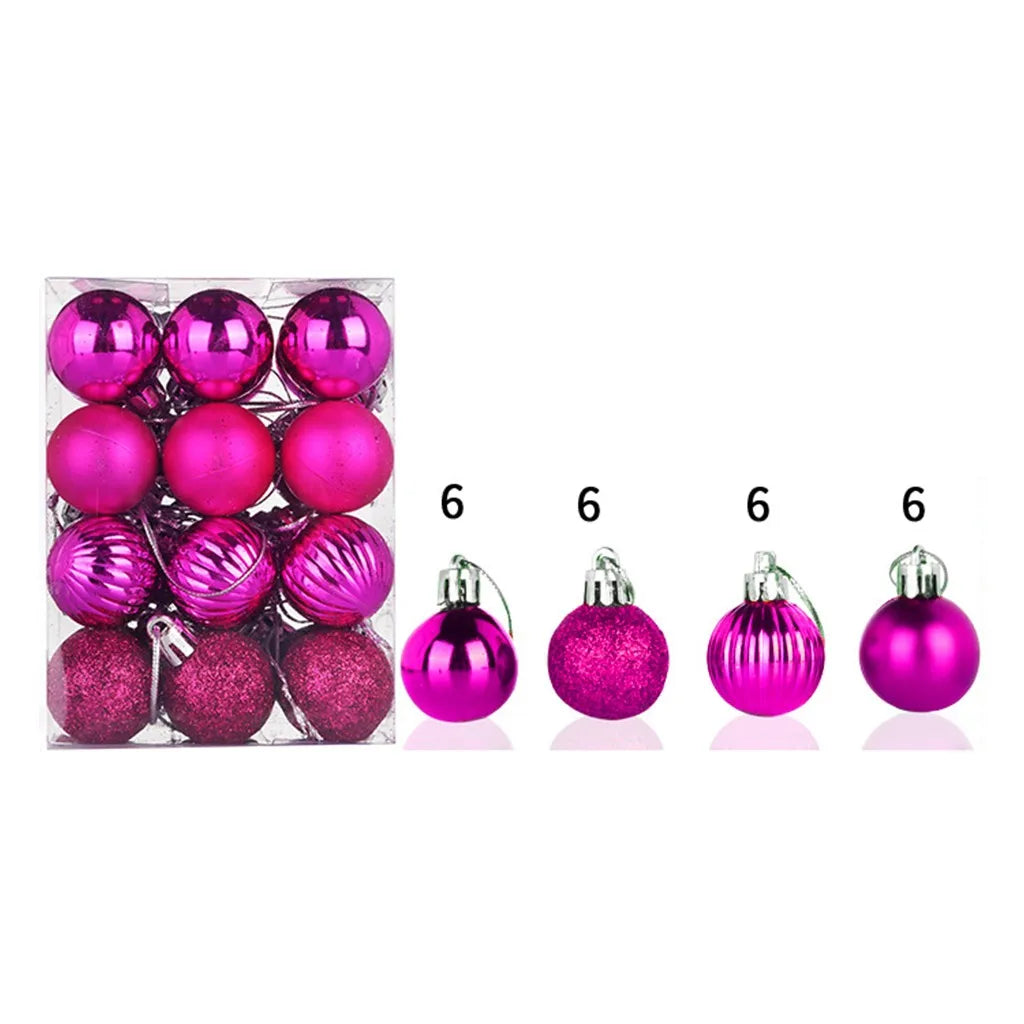 30mm Christmas Xmas Tree Ball Bauble Hanging Home Party Ornament Decor 24pc Tree Decoration Balls Xmas Party Hanging Pendant Oasis Select D 3cm