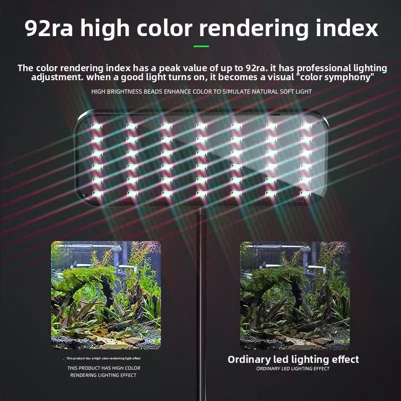 Fish Tank Aquatic Plant Lamp High Brightness Full Spectrum Aquatic Plant Lighting Black Clip Light Universal Adjustment Oasis Select