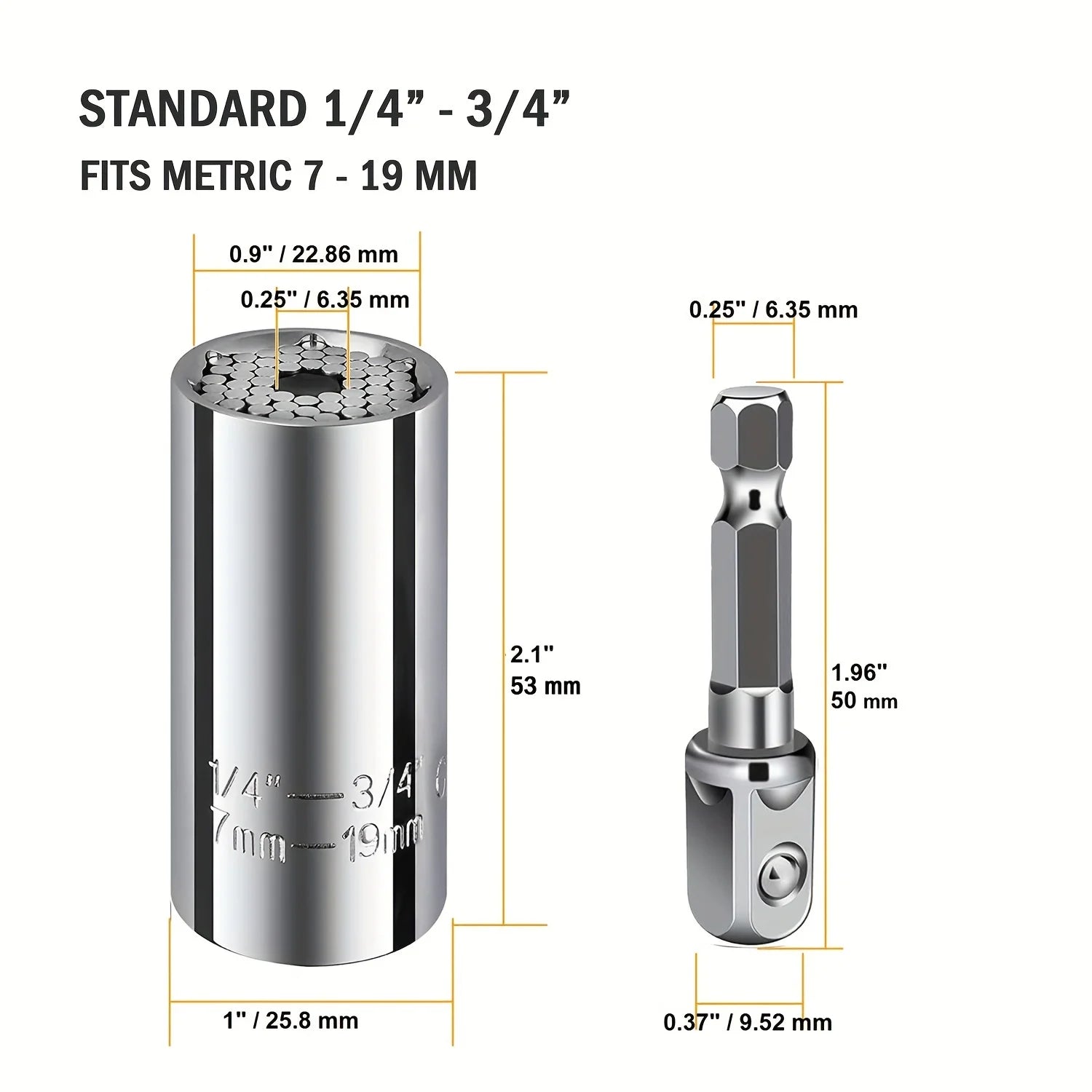 Universal Socket Wrench Set 7-19mm with 3/8-inch Professional Impact Socket Adapter Multi- Nut Tightening Quick Ratchet Stand Oasis Select