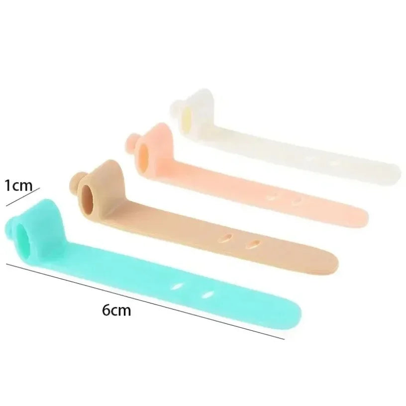Mobile Phone Data Cable Winder Earphone Clip Charger Cable Organizer Management Soft Silicone Wire Cord Fixer Holder Wire Belt Oasis Select