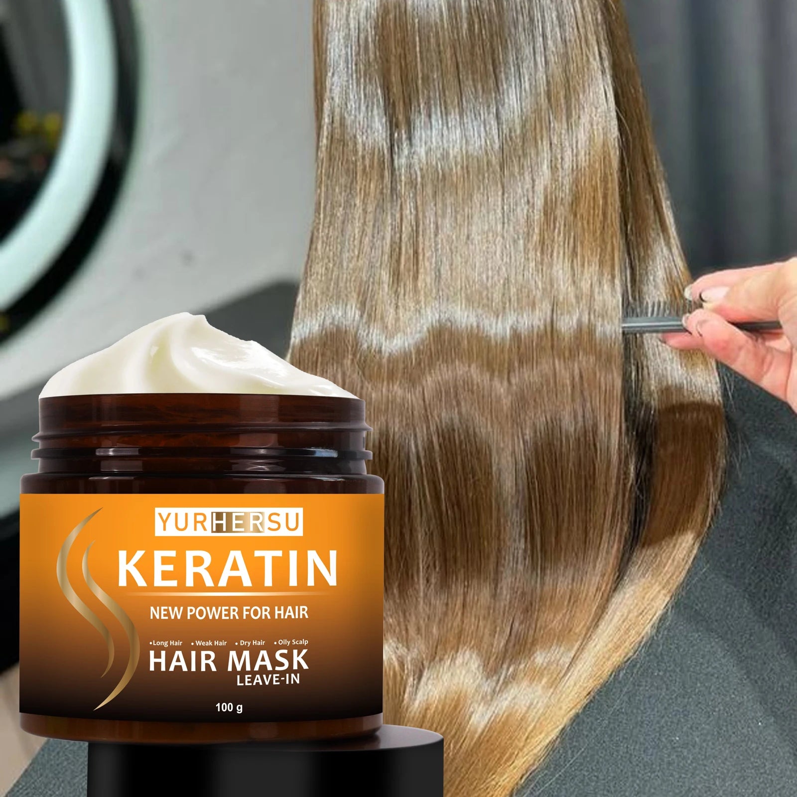 YURHERSU Keratin No-Rinse Hair Mask – Moisture & Frizz Control Leave-In Hair Mask Oasis Select Default Title