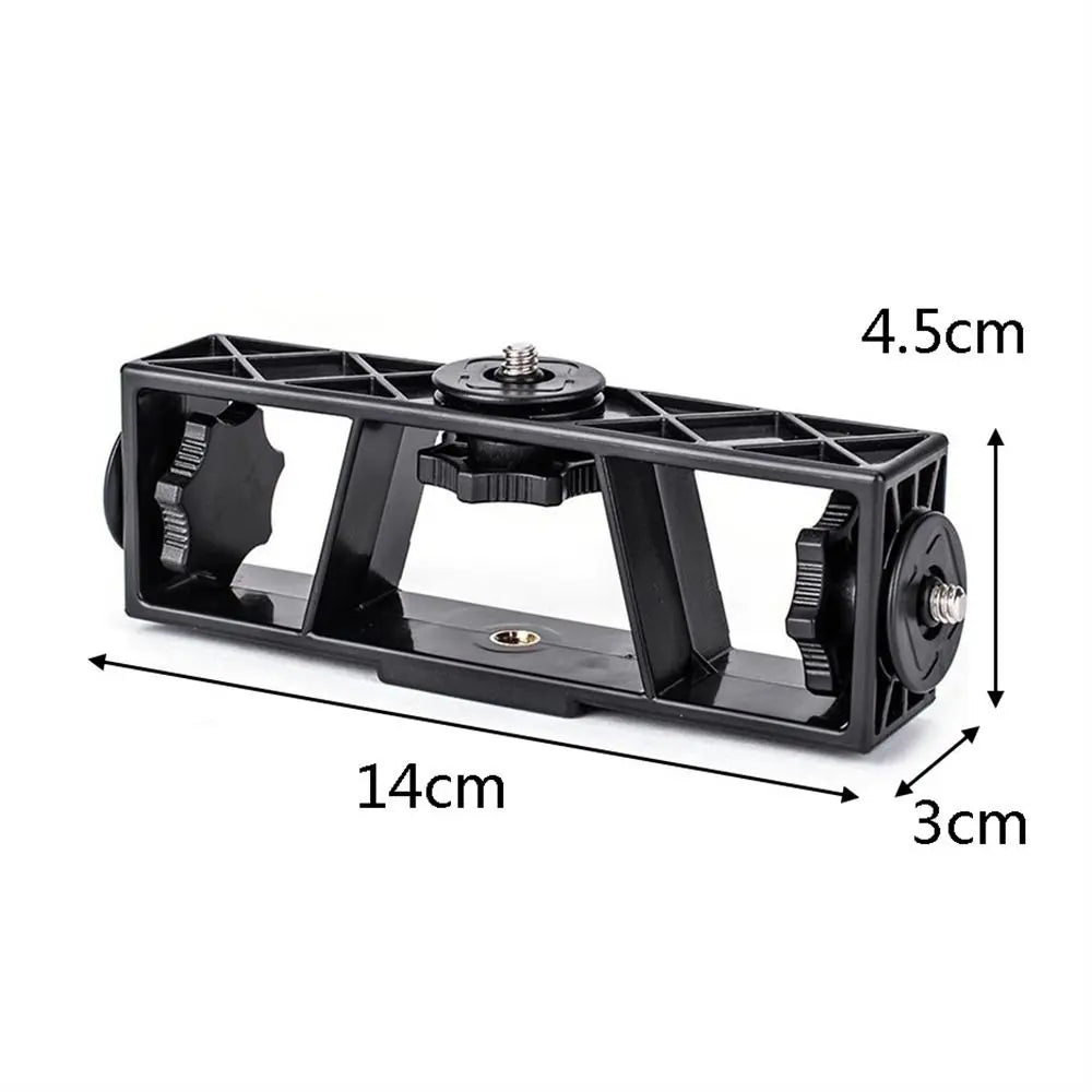 3-Position Stand Clip Bracket Holder Mobile Phone Clamp Tripod 1/4" Mount for Smartphones Mic Fill Lights Live Broadcast Oasis Select