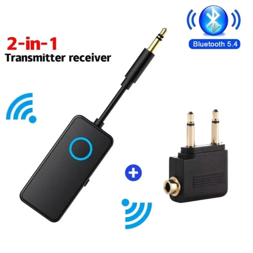 Portable Bluetooth 5.4 Transmitter Dual-Mode (TX/RX) Low-Latency Connection 3.5mm AUX Receiver Built-in Microphone Oasis Select